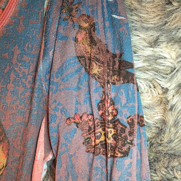 Butterfly Dropout pink and blue top M - Picture 3 of 10